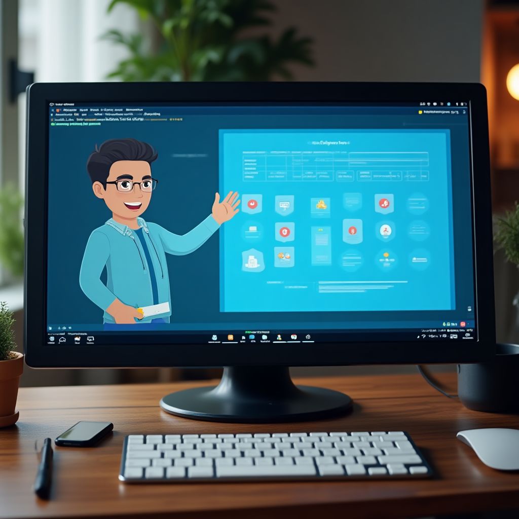 online training session computer screen financial education